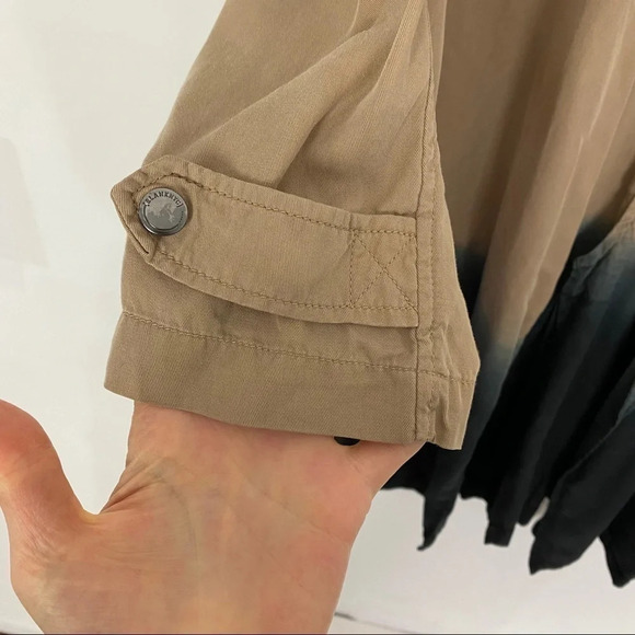 Blank NYC Dip Dyed Ombré Trench Coat Jacket Women’s Small Oversized Neutral Tan - Picture 4 of 9